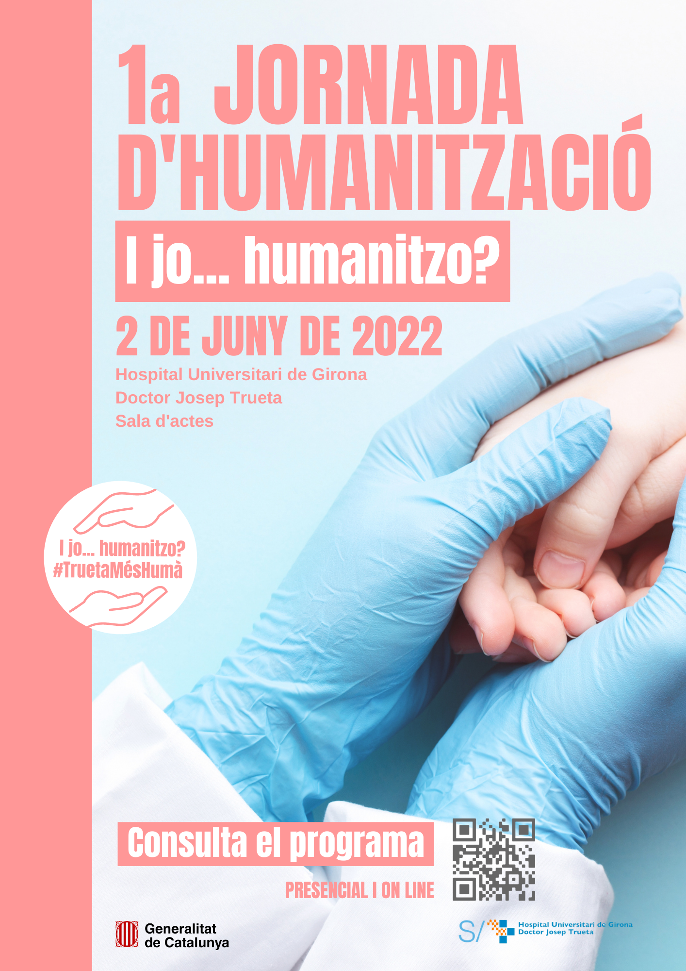 Portada del programa de la 1ª Jornada d'Humanització de l'Hospital Trueta