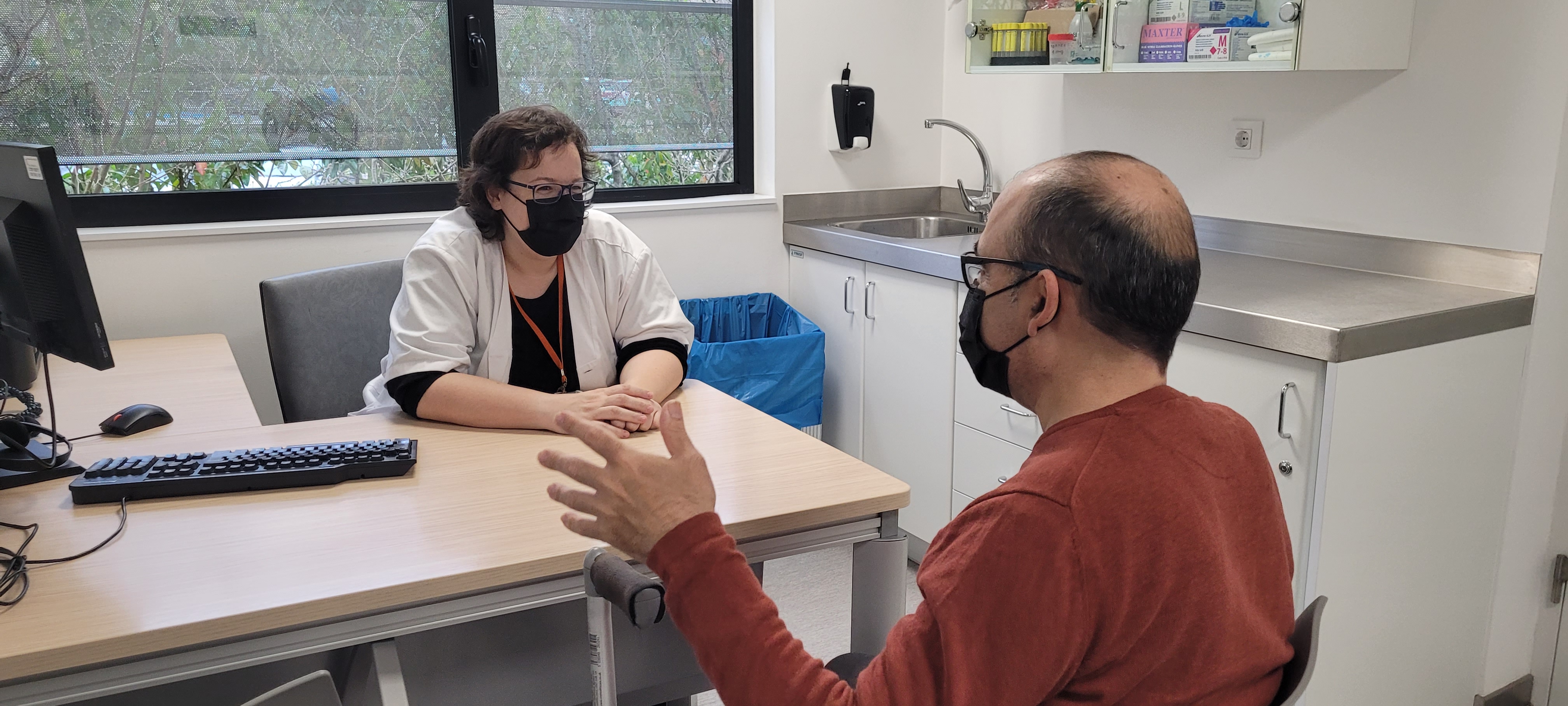 L'Àlex, durant una visita amb l'hematòloga.