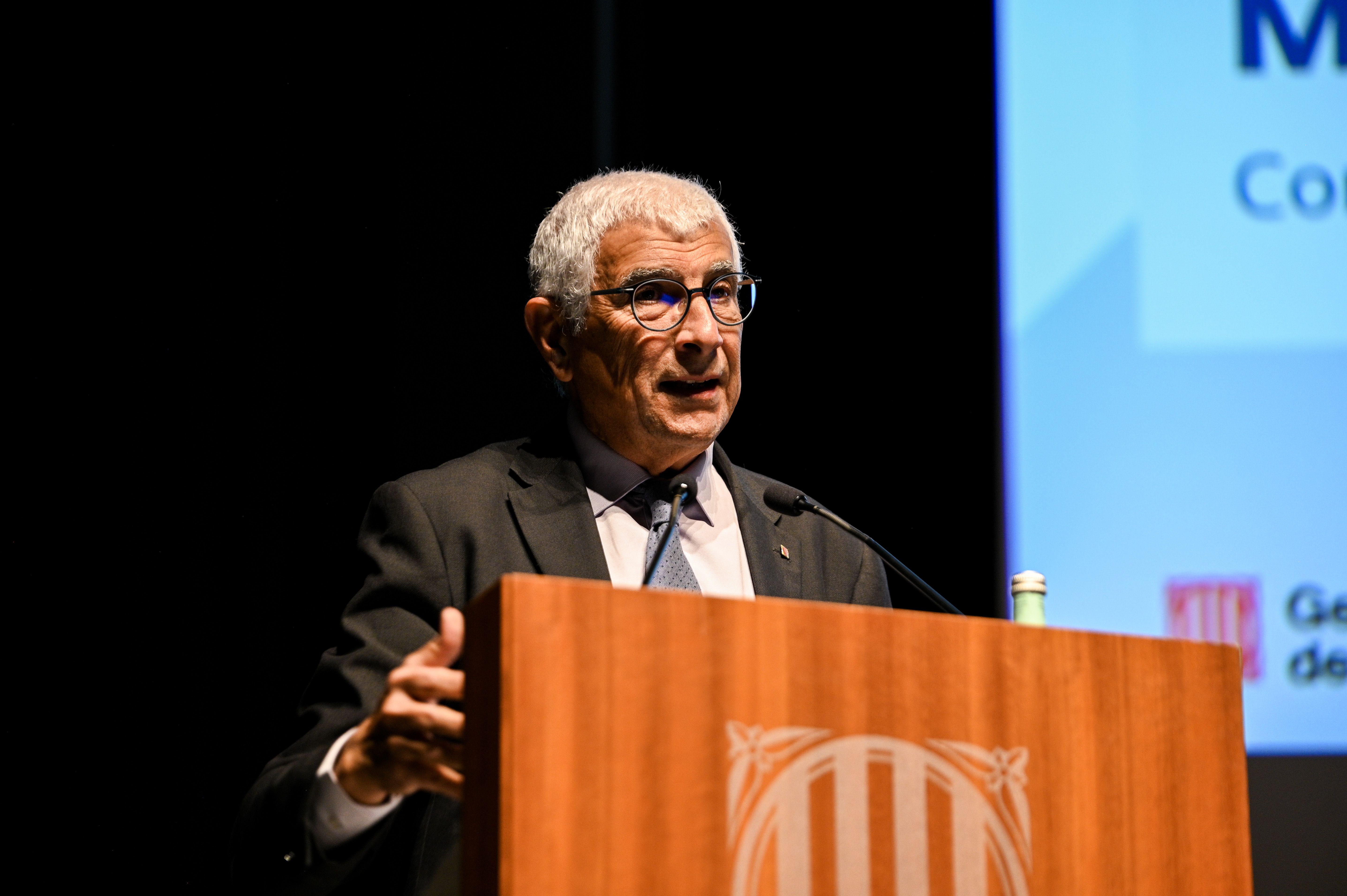 El conseller de Salut, Manel Balcells, durant l'acte de presentacio del Pla assistencial del Campus de Salut