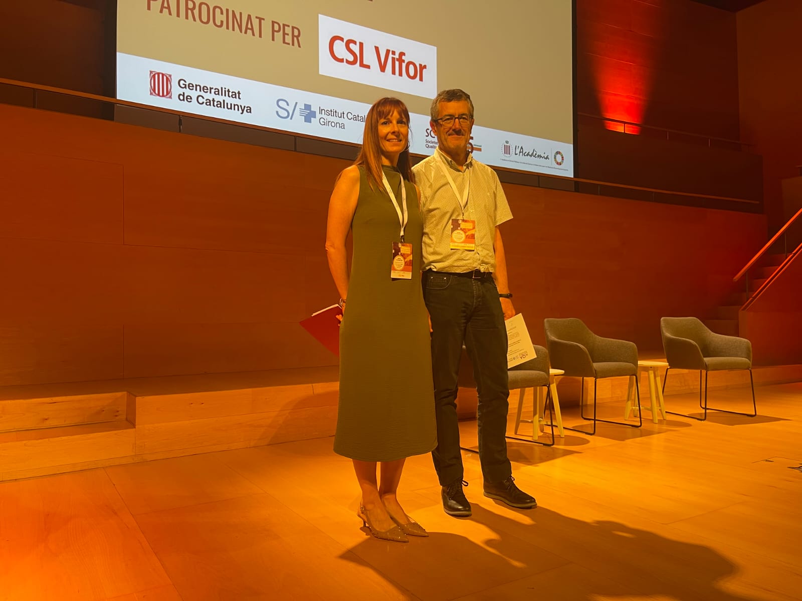 Àlex Llobera rebent el primer premi 