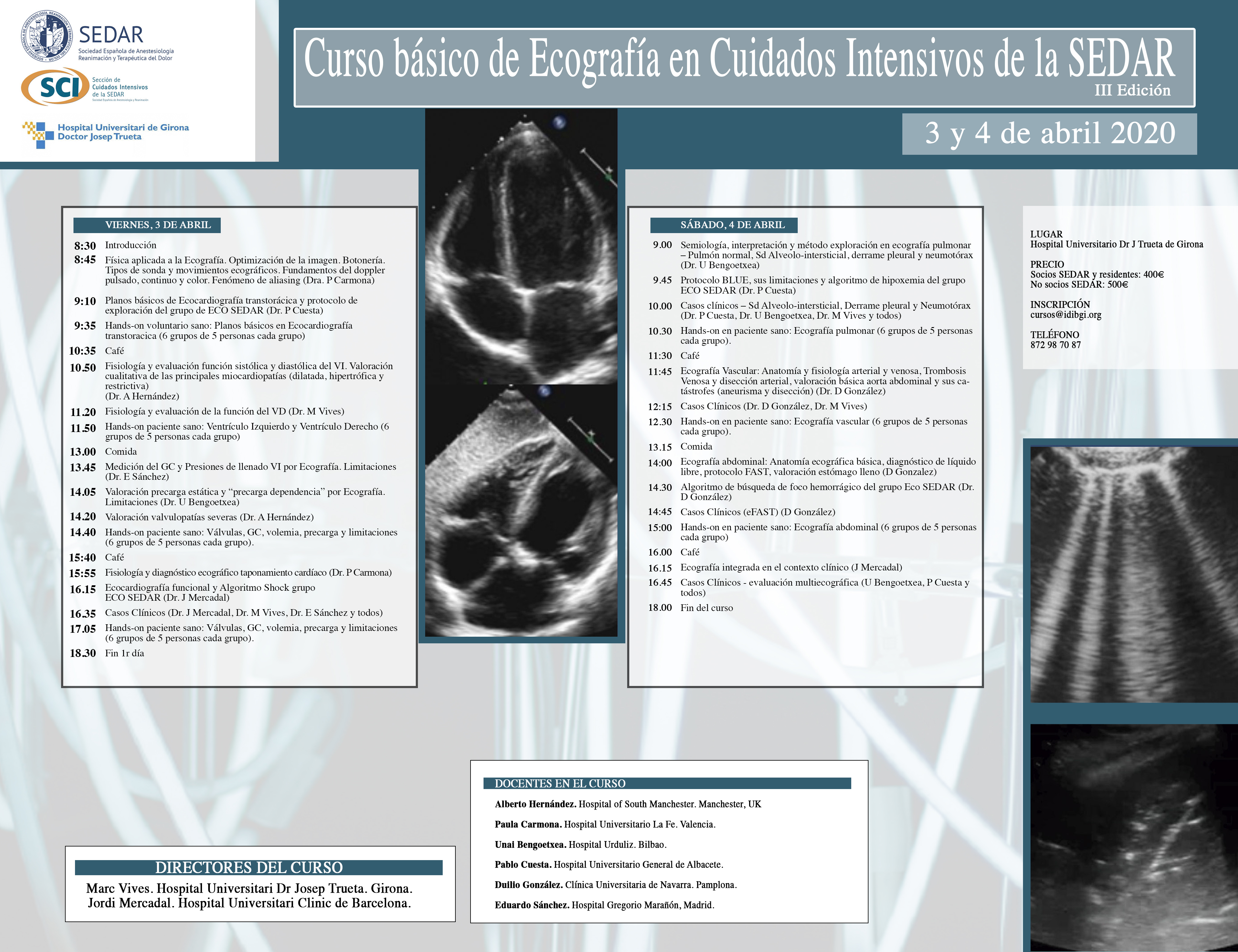 Portada del Curs bàsic d'ecografia en cures intensives de la SEDAR