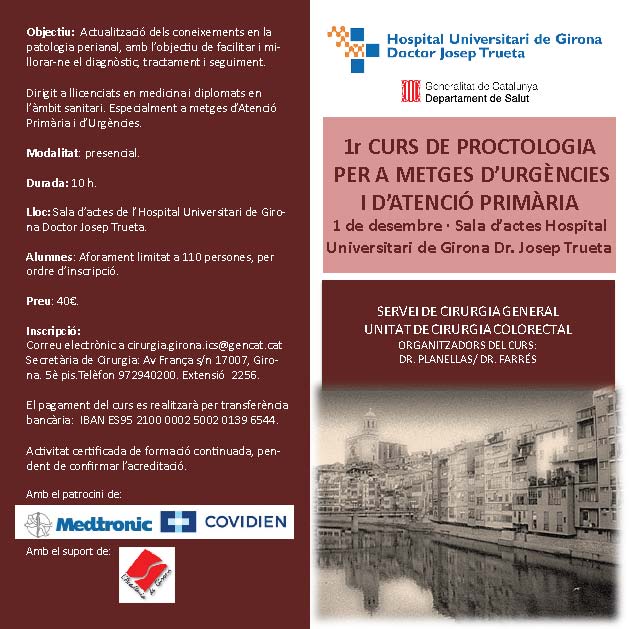 Cartell curs de proctologia