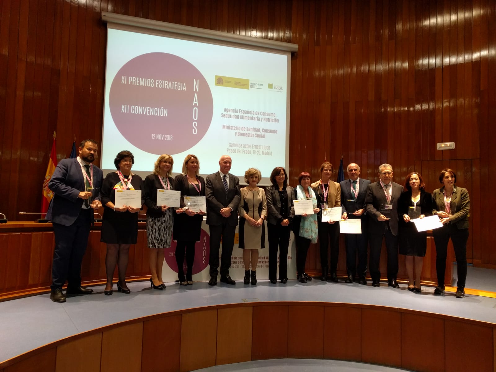 Foto dels guardonats pel Premi Estrategia NAOS 