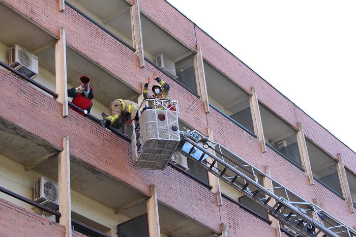 La grua descarregant el patge i els regals