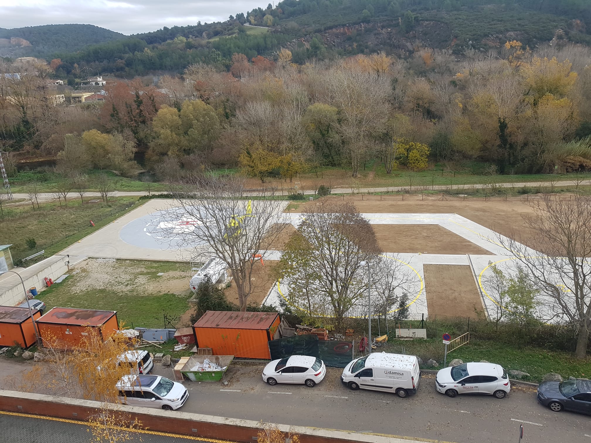 Vista aèria de l'helisuperfície del Trueta.