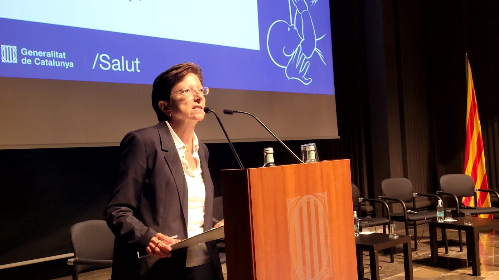 Carmen Cabezas durant la inauguració de la I Jornada de Lactància Materna de Girona