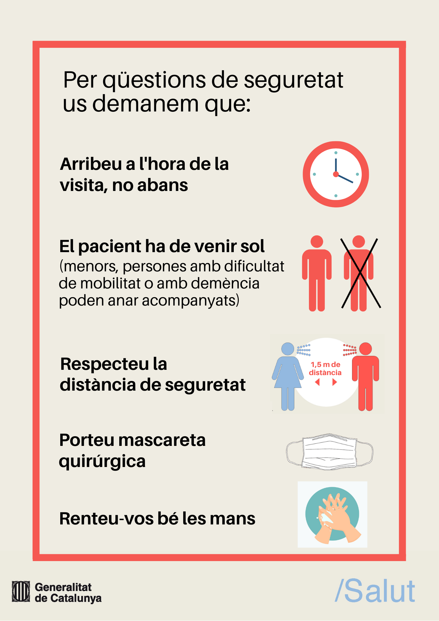 Informació per a les persones que tenen una visita a consultes externes o un tractament a l'hospital Trueta