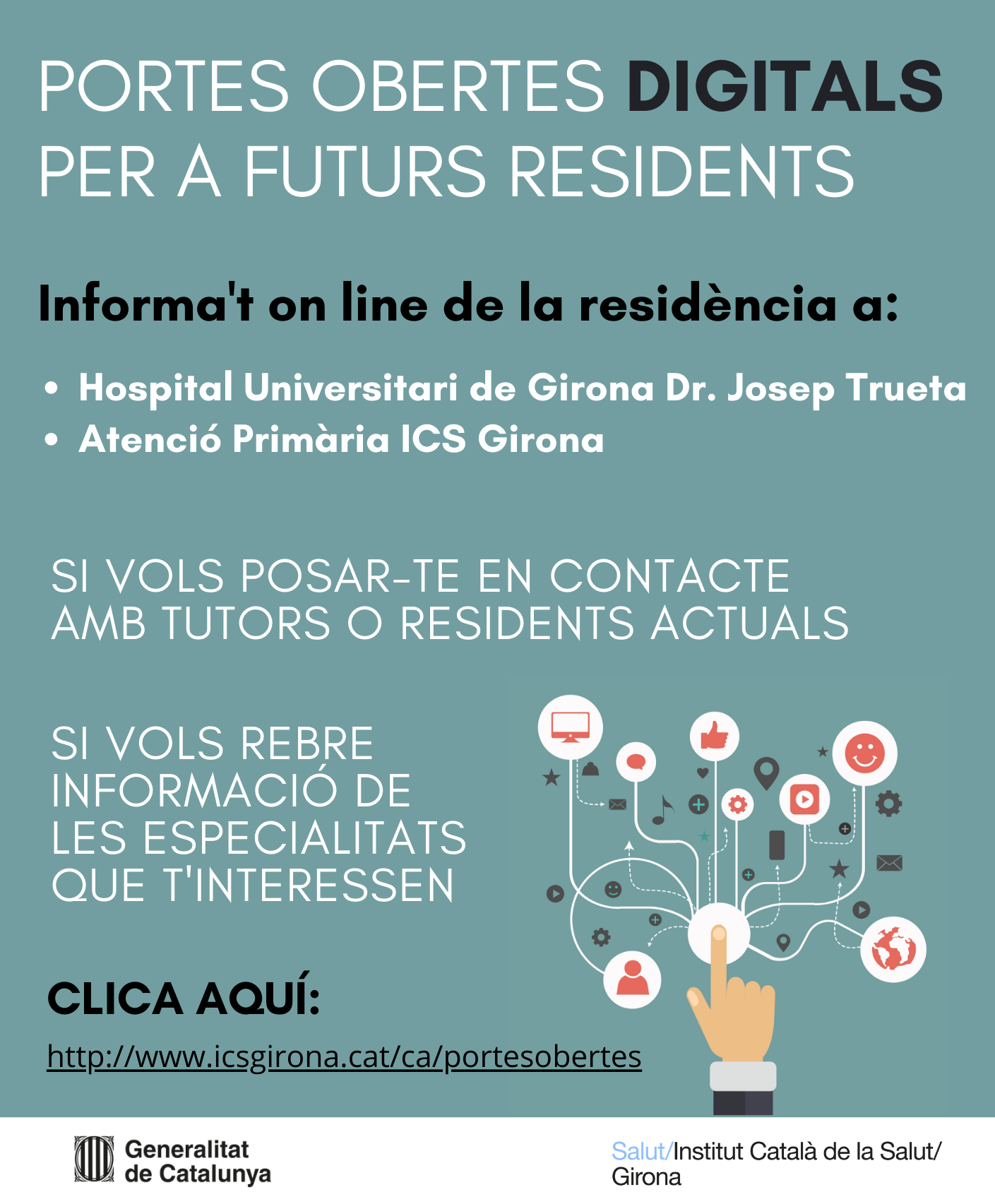 Cartell de les portes obertes digitals per a futurs residents