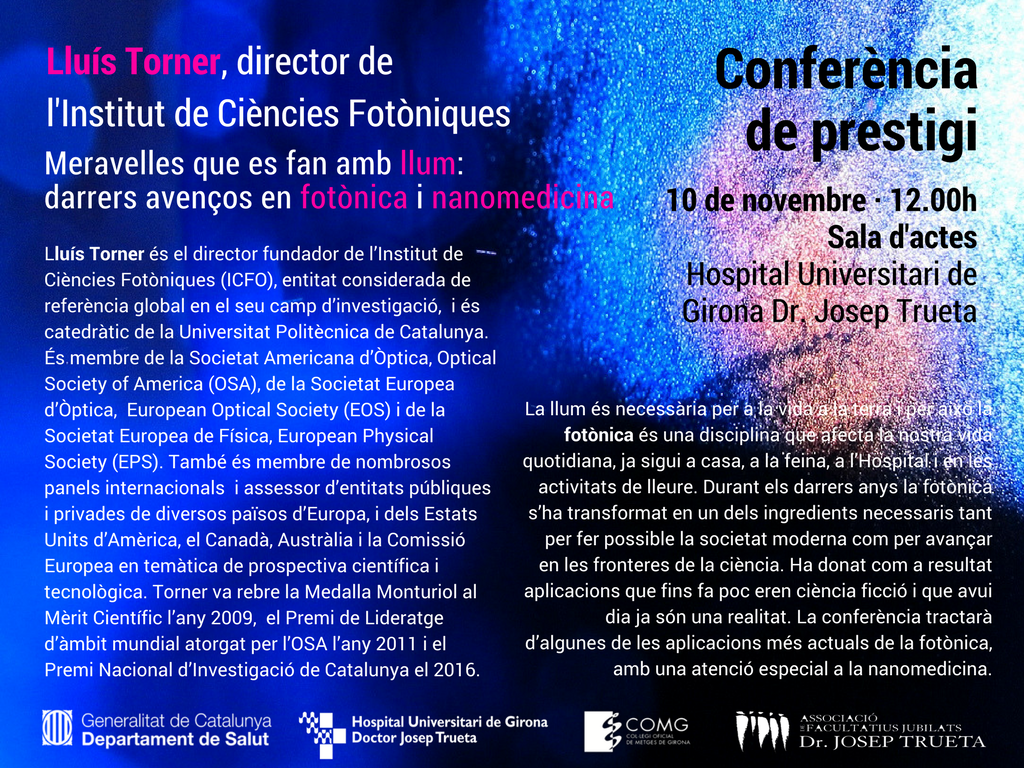 Cartell Conferència de prestigi de'n Lluís Torner