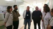 Els diputats de Junts pel Sí per Girona al Parlament de Catalunya Anna Caula, Roger Torrent i Lluís Guinó visiten la unitat de Neonatologia al Trueta